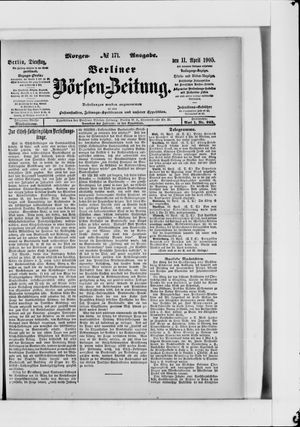 Berliner Börsen-Zeitung on Apr 11, 1905