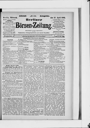 Berliner Börsen-Zeitung vom 12.04.1905