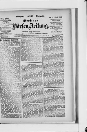 Berliner Börsen-Zeitung vom 14.04.1905