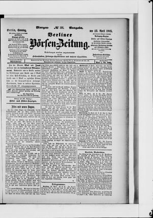 Berliner Börsen-Zeitung vom 23.04.1905