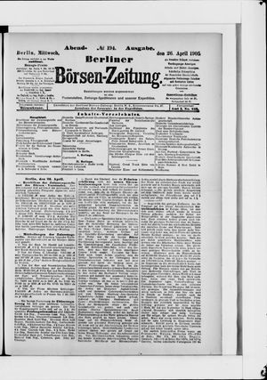 Berliner Börsen-Zeitung vom 26.04.1905