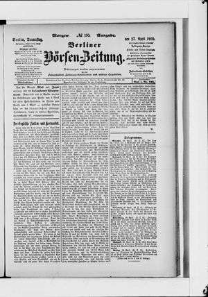 Berliner Börsen-Zeitung vom 27.04.1905