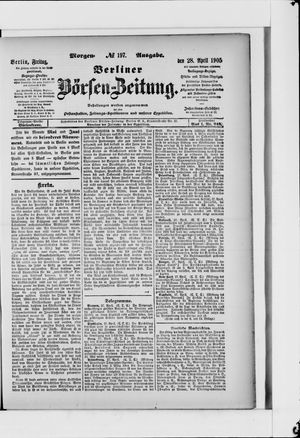 Berliner Börsen-Zeitung vom 28.04.1905