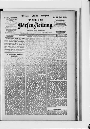 Berliner Börsen-Zeitung vom 29.04.1905