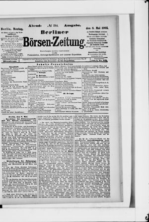 Berliner Börsen-Zeitung vom 08.05.1905