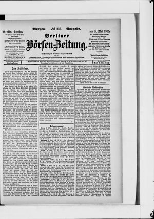 Berliner Börsen-Zeitung vom 09.05.1905
