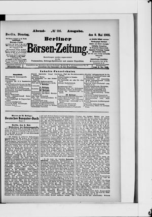 Berliner Börsen-Zeitung vom 09.05.1905
