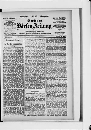 Berliner Börsen-Zeitung on May 10, 1905