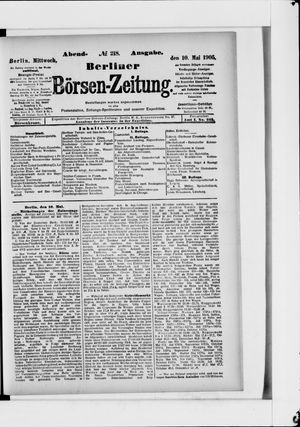 Berliner Börsen-Zeitung vom 10.05.1905