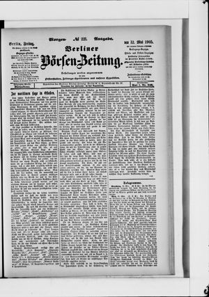 Berliner Börsen-Zeitung vom 12.05.1905