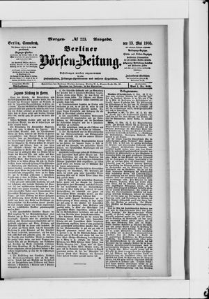 Berliner Börsen-Zeitung vom 13.05.1905