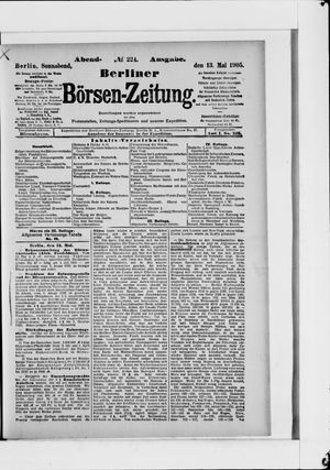 Berliner Börsen-Zeitung vom 13.05.1905