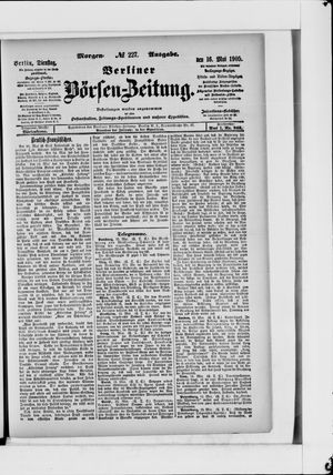 Berliner Börsen-Zeitung vom 16.05.1905