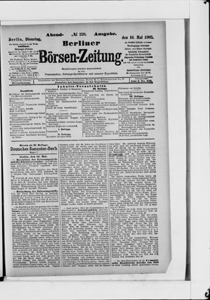 Berliner Börsen-Zeitung vom 16.05.1905