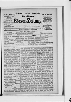 Berliner Börsen-Zeitung vom 17.05.1905