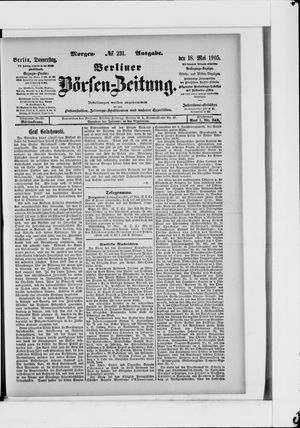 Berliner Börsen-Zeitung vom 18.05.1905