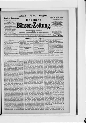 Berliner Börsen-Zeitung vom 18.05.1905