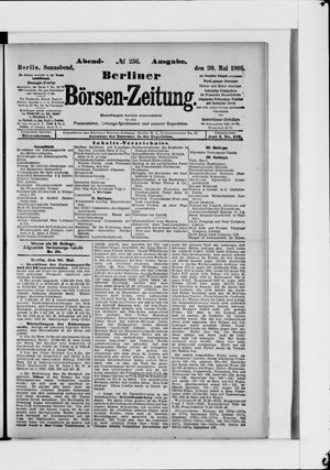 Berliner Börsen-Zeitung vom 20.05.1905