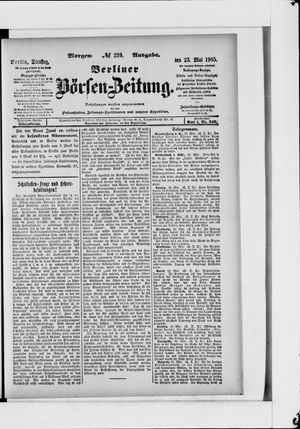 Berliner Börsen-Zeitung vom 23.05.1905
