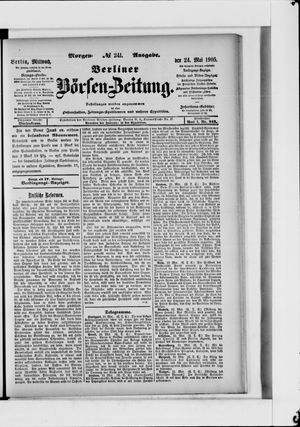 Berliner Börsen-Zeitung vom 24.05.1905