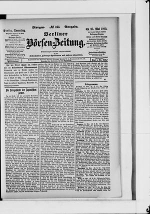 Berliner Börsen-Zeitung vom 25.05.1905