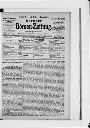 Berliner Börsen-Zeitung vom 26.05.1905
