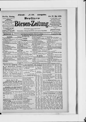 Berliner Börsen-Zeitung vom 29.05.1905