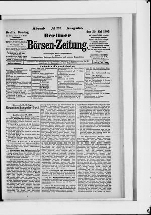 Berliner Börsen-Zeitung vom 30.05.1905