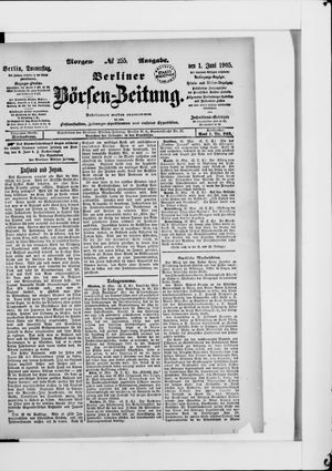 Berliner Börsen-Zeitung vom 01.06.1905