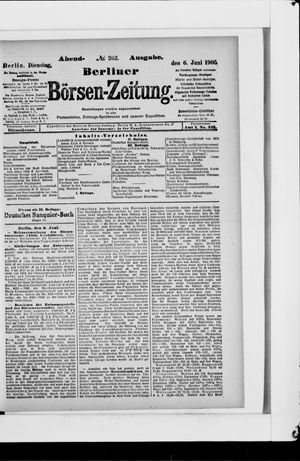 Berliner Börsen-Zeitung vom 06.06.1905