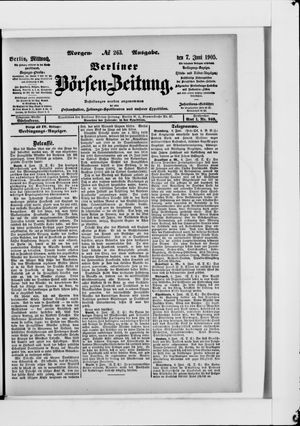 Berliner Börsen-Zeitung vom 07.06.1905