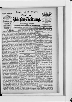 Berliner Börsen-Zeitung vom 08.06.1905