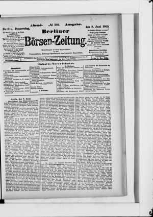 Berliner Börsen-Zeitung vom 08.06.1905