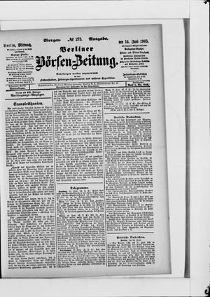 Berliner Börsen-Zeitung vom 14.06.1905