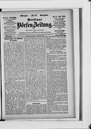Berliner Börsen-Zeitung vom 15.06.1905