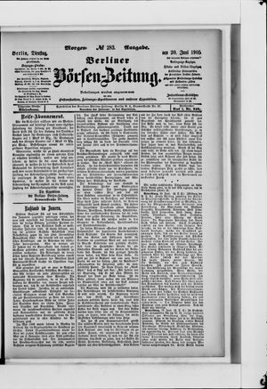Berliner Börsen-Zeitung vom 20.06.1905
