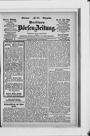 Berliner Börsen-Zeitung vom 21.06.1905