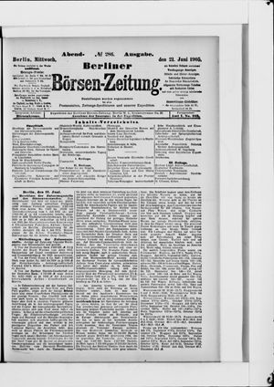 Berliner Börsen-Zeitung vom 21.06.1905