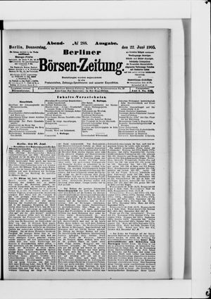 Berliner Börsen-Zeitung on Jun 22, 1905