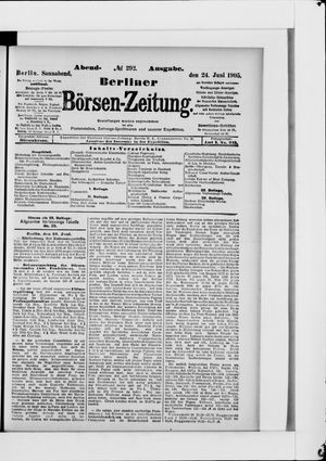 Berliner Börsen-Zeitung on Jun 24, 1905
