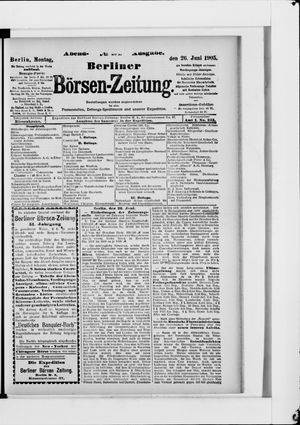 Berliner Börsen-Zeitung vom 26.06.1905