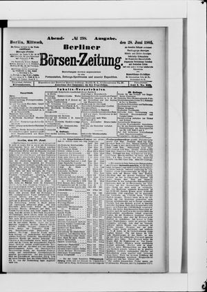 Berliner Börsen-Zeitung vom 28.06.1905