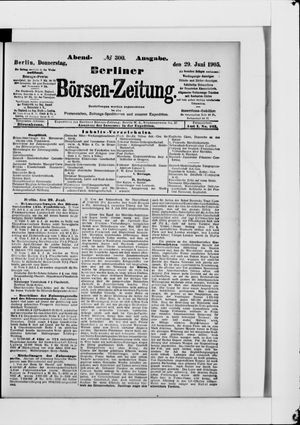 Berliner Börsen-Zeitung on Jun 29, 1905