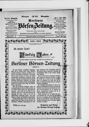 Berliner Börsen-Zeitung vom 01.07.1905