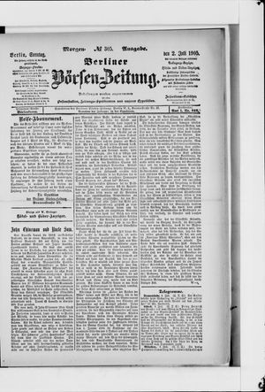 Berliner Börsen-Zeitung vom 02.07.1905