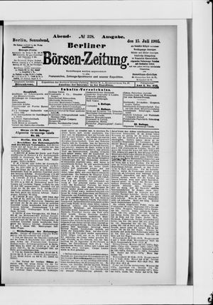 Berliner Börsen-Zeitung vom 15.07.1905