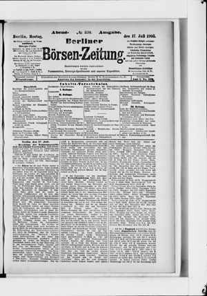 Berliner Börsen-Zeitung on Jul 17, 1905