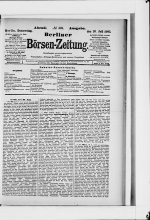 Berliner Börsen-Zeitung vom 20.07.1905