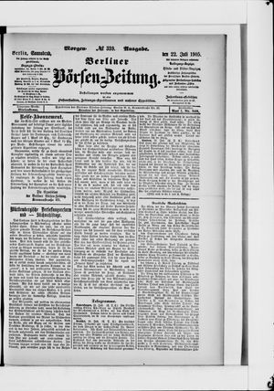 Berliner Börsen-Zeitung vom 22.07.1905