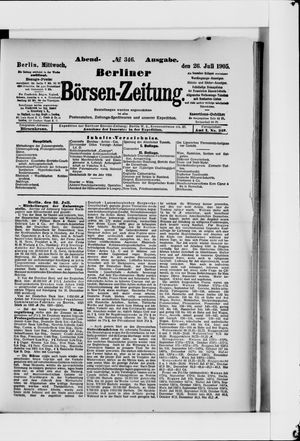 Berliner Börsen-Zeitung vom 26.07.1905